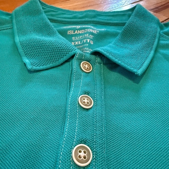 Tommy Bahama Polo Mens Size XXL Shirt Short Sleeve Golf Island Zone Buttons Teal - Picture 6 of 14